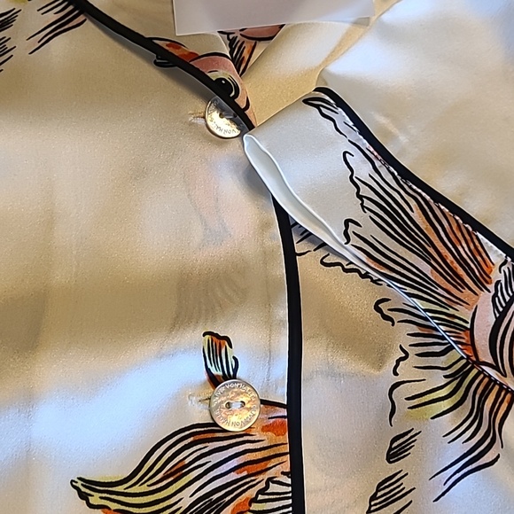 NWT Olivia von Halle Archive Print Ingo Cora Ivory Goldfish Pajamas - Picture 7 of 9